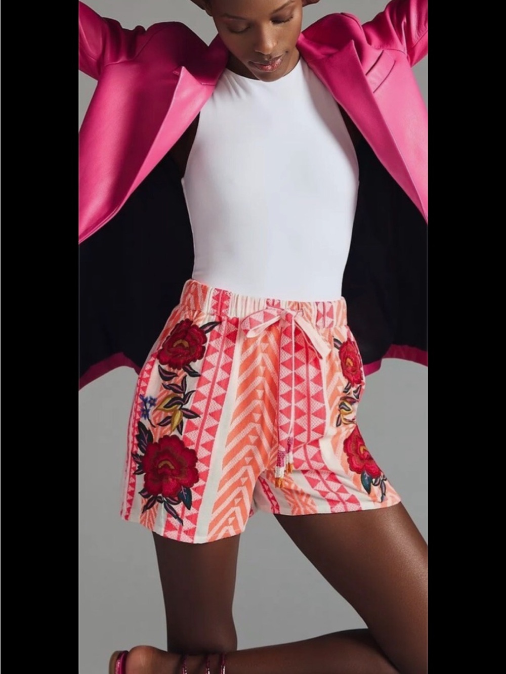 FARM Rio Citric Flora Embroidered Shorts